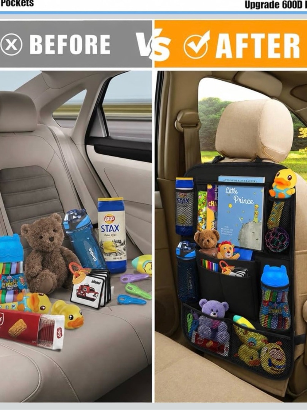 🛍️ 3/$10!! Car Backseat Organizer - Black Travel Storage for Kids